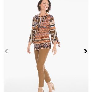 Chico’s Tribal Tie-Sleeve Top